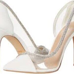 Aldo Fibeth White and Silver Embellished Pumps